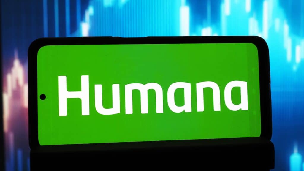 Humana Inc. logo seen displayed on a smartphone.