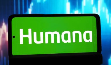 Humana Inc. logo seen displayed on a smartphone.