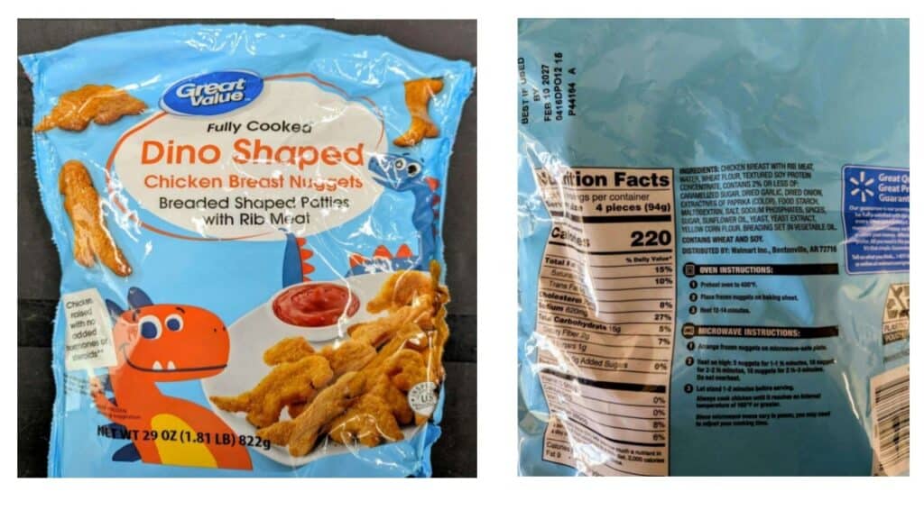 Great Value Fully Cooked Dino Shaped Chicken Breast Nuggets