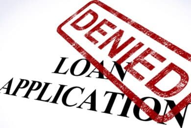 Loan Application Denied Stamp Showing Credit Rejected