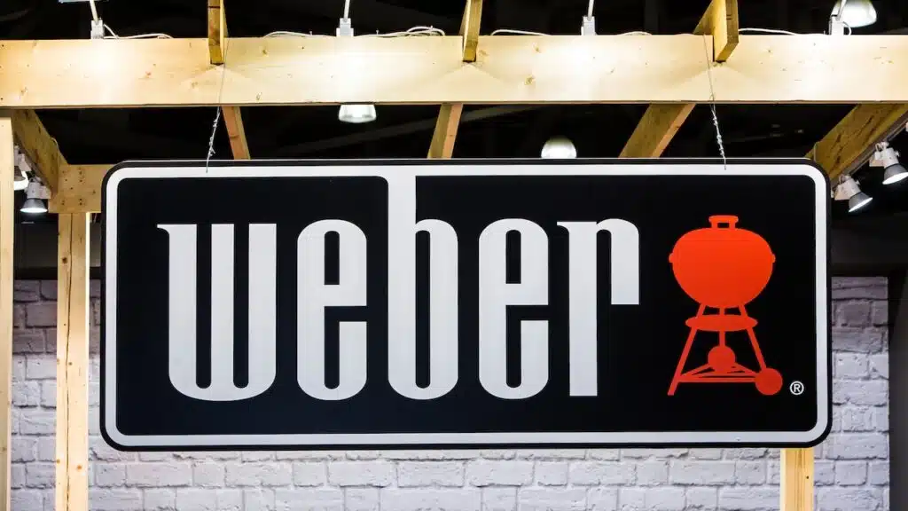Weber logo company sign printed.