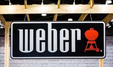 Weber logo company sign printed.
