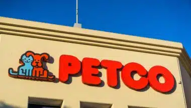 Petco logo above the entrance to one of the stores in San Francisco bay area