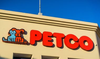 Petco logo above the entrance to one of the stores in San Francisco bay area
