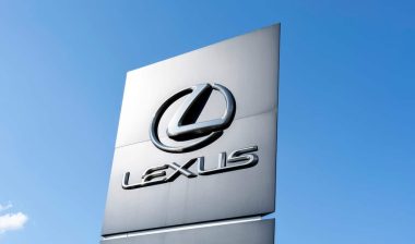 Lexus pylon sign outside a car dealership