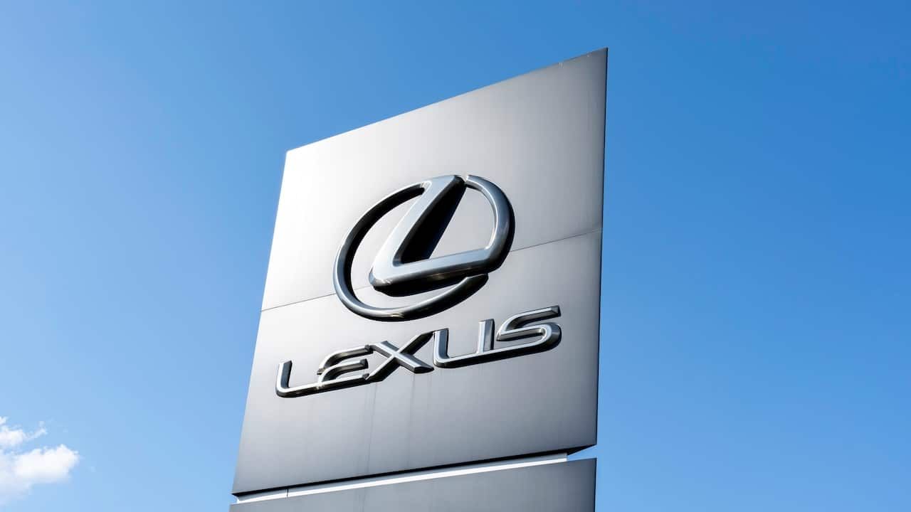Lexus pylon sign outside a car dealership