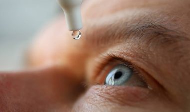 Man drops eye drops