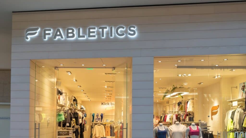 A Fabletics store in a shopping mall.