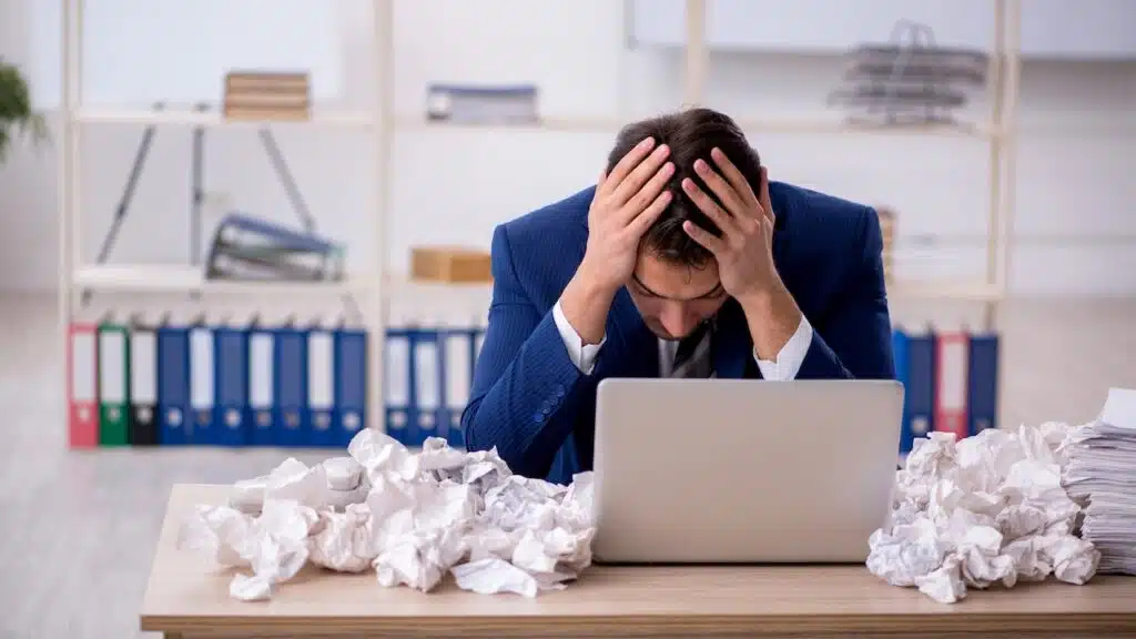 Young male employee in rejected ideas concept