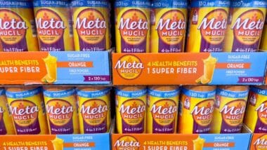 A view of several packages of Metamucil on display at a local retail store.
