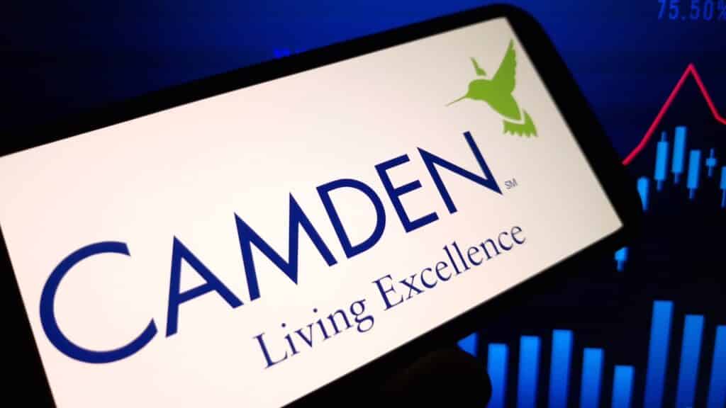 Camden Property Trust company logo displayed on mobile phone