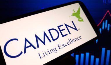 Camden Property Trust company logo displayed on mobile phone