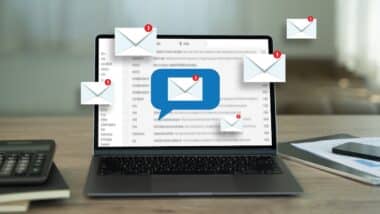 email with laptop on internet information from spam mail See less