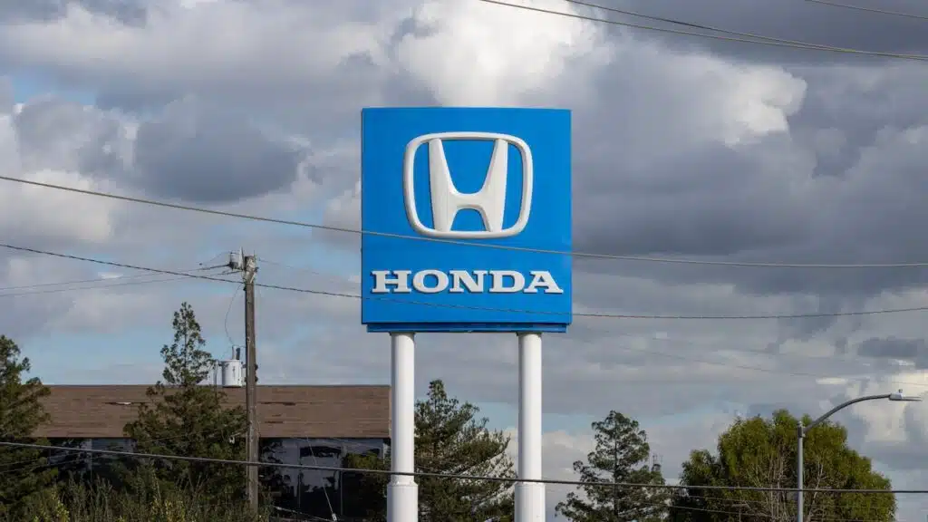 Honda sign is seen at a Honda dealership