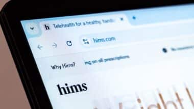 Hims website displayed on laptop