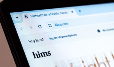 Hims website displayed on laptop