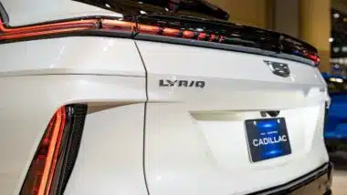 2025 Cadillac Lyriq automobile at the 2025 Canadian International AutoShow.