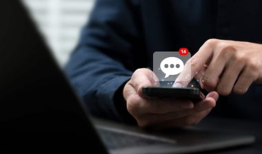 notification, online communication concept.