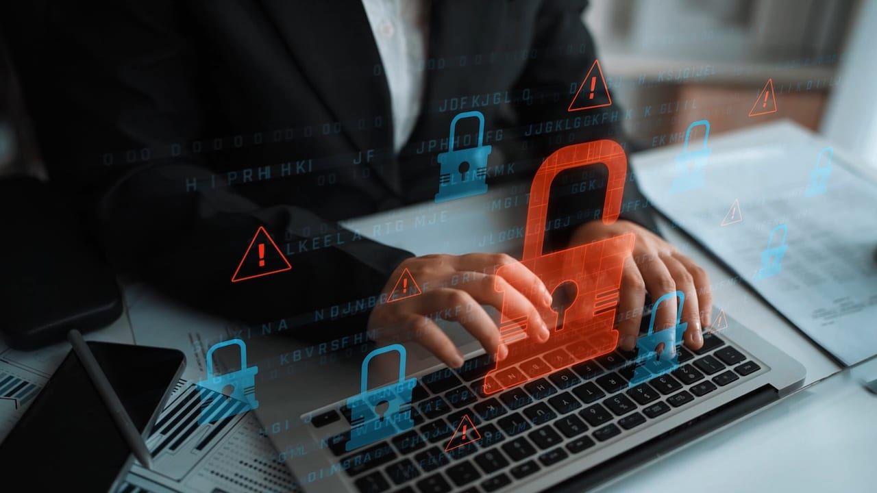 Digital security concept illustrating a cybersecurity breach