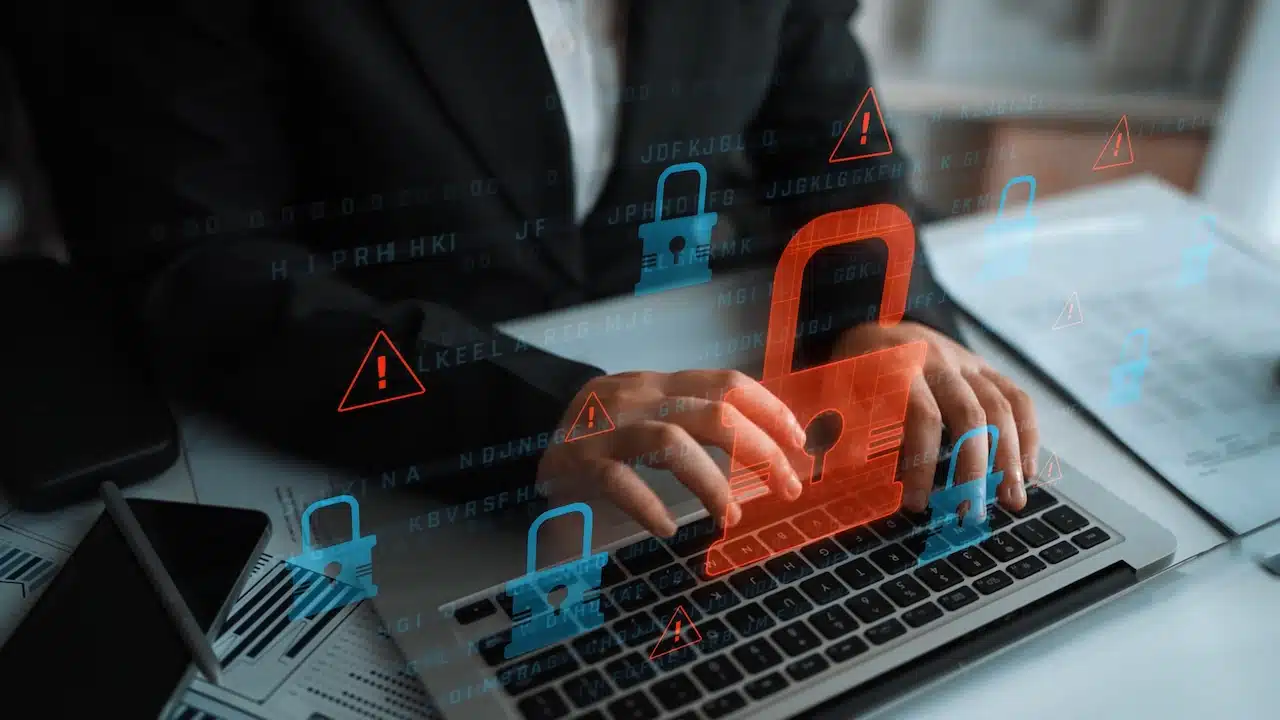 Digital security concept illustrating a cybersecurity breach