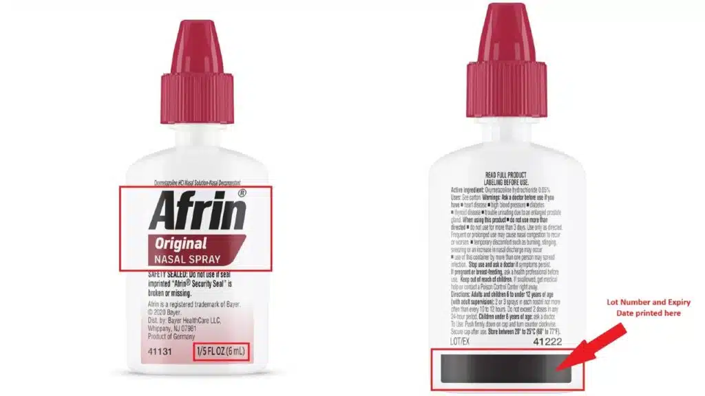 Afrin bottle recalled