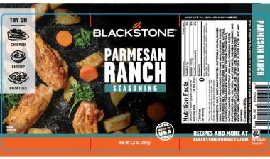 Blackstone Products Recalls Parmesan Ranch Seasoning Because of Possible Salmonella
