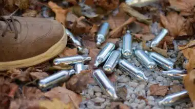 Whipped cream chargers with laughing gas thrown away after use as a cheap, but dangerous, recreational drug.