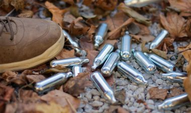 Whipped cream chargers with laughing gas thrown away after use as a cheap, but dangerous, recreational drug.