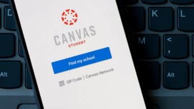Canvas student app login page is seen on a Google Pixel smartphone.