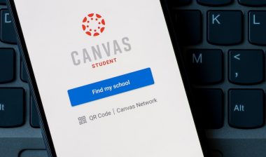 Canvas student app login page is seen on a Google Pixel smartphone.