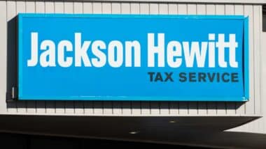 Jackson Hewitt Tax Service exterior sign and trademark logo.