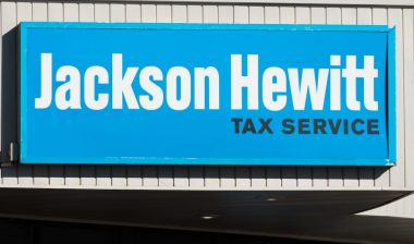 Jackson Hewitt Tax Service exterior sign and trademark logo.