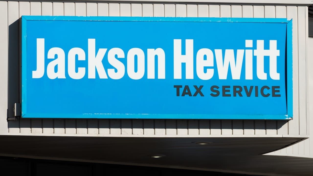 Jackson Hewitt Tax Service exterior sign and trademark logo.