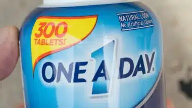 Bottle of Mens One A Day dietary supplements
