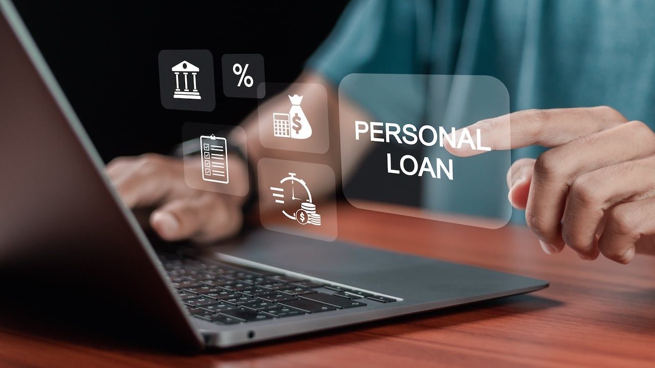 Online personal loan and financial concept.