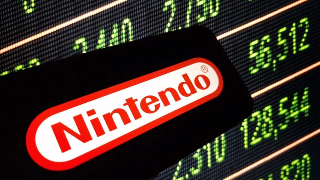 Nintendo company logo displayed on mobile phone