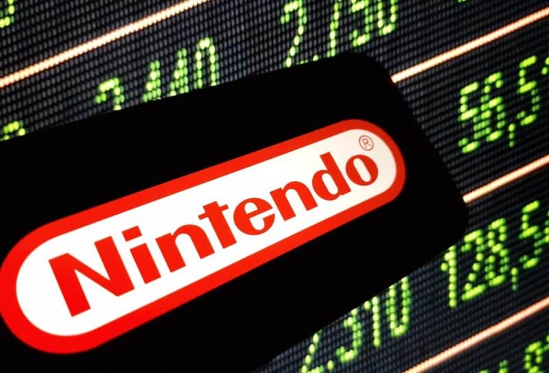 Nintendo company logo displayed on mobile phone