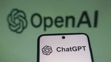 OpenAI ChatGPT logo on a smartphone screen with a blurred background.