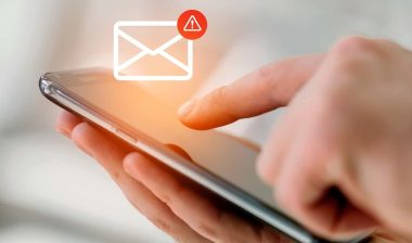 SMS text message warning alert on phone
