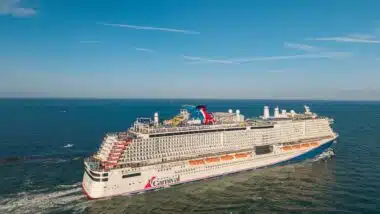 Carnival Celebration cruise ship voyage. Cruise in summer vacation.