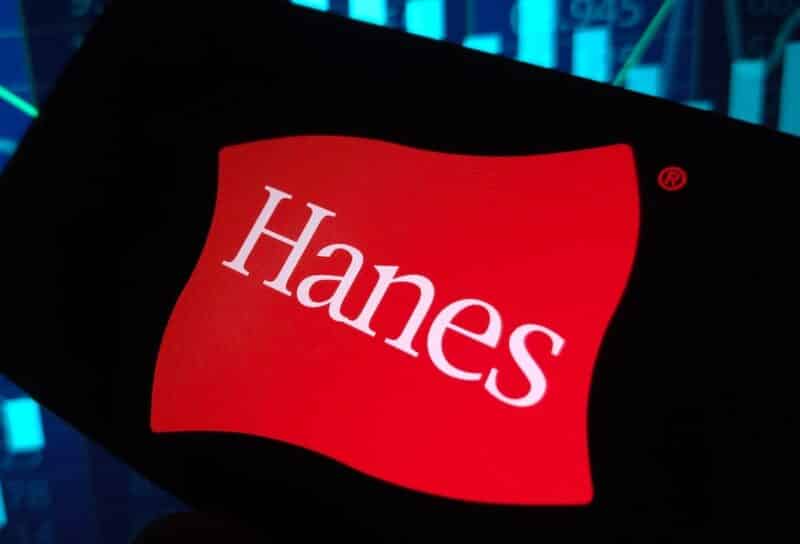 Hanesbrands company logo displayed on mobile phone