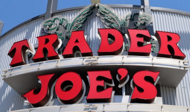 Bright signage at Trader Joe's grocery store in Los Angeles