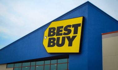 View of a Best Buy store sign
