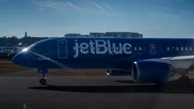 Jet Blue commercial airliner