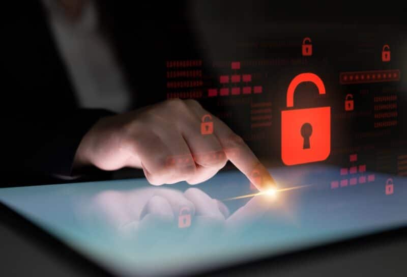 Digital security concept illustrating a cybersecurity breach