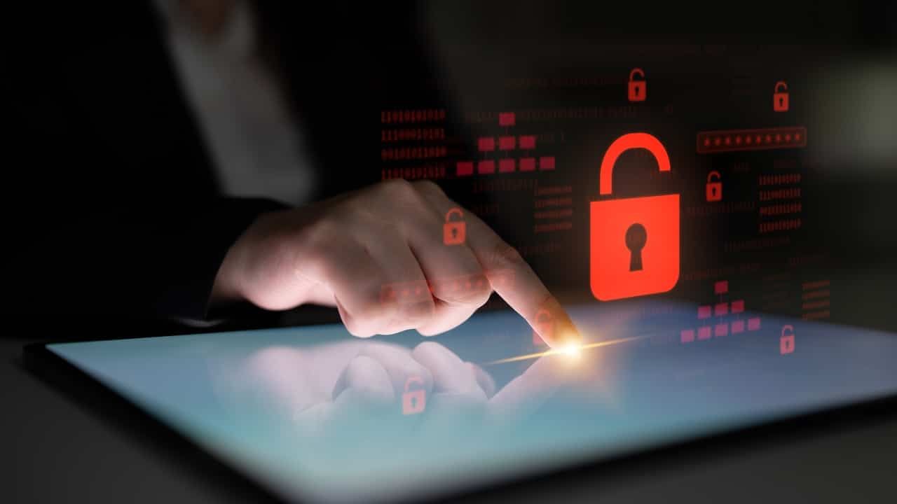 Digital security concept illustrating a cybersecurity breach