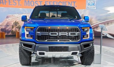 A Ford F-150 Raptor on display at the North American International Auto Show
