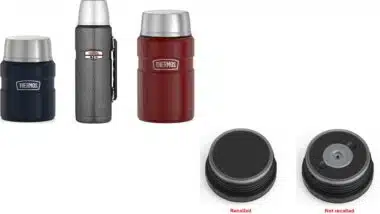 Recalled Thermos 16-oz Stainless King Food Jar (SK3000), 40-oz Sportsman Food & Beverage Bottle (SK3010), and 24-oz Stainless King Food Jar (SK3020)