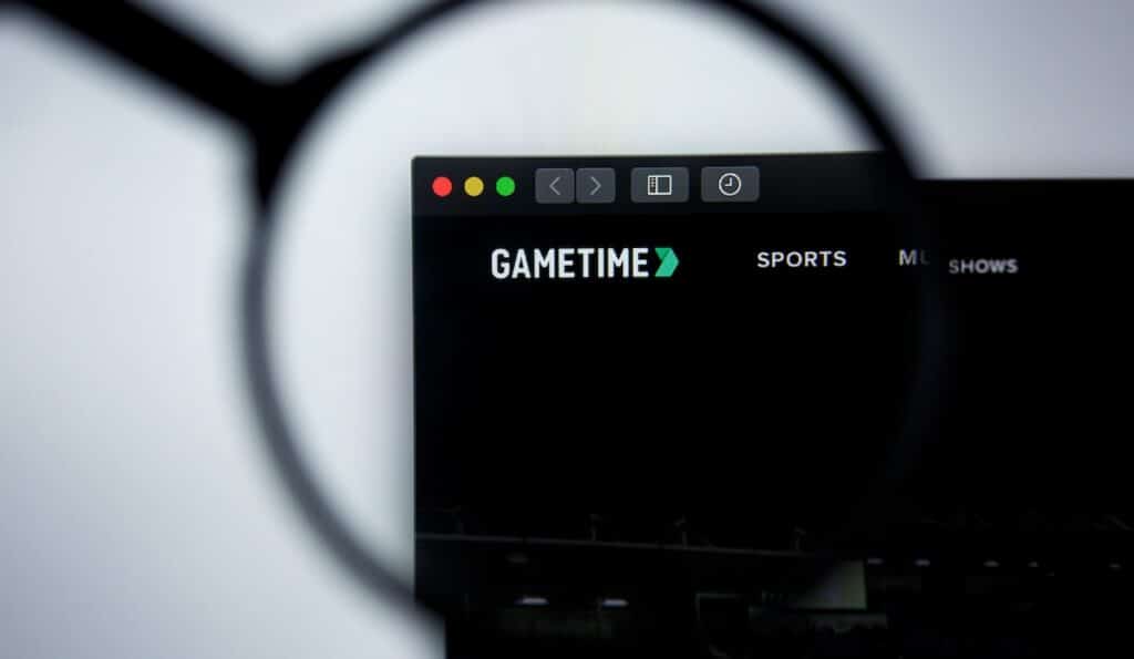 Illustrative Editorial of gametime website homepage.