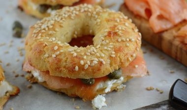 Keto Bagels with Cream Cheese, Smoked Salmon and Capers